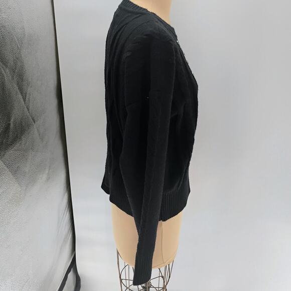 Karl Lagerfeld Womens Cable Neck Mock Knit Sweater, Black Medium - Picture 10 of 14